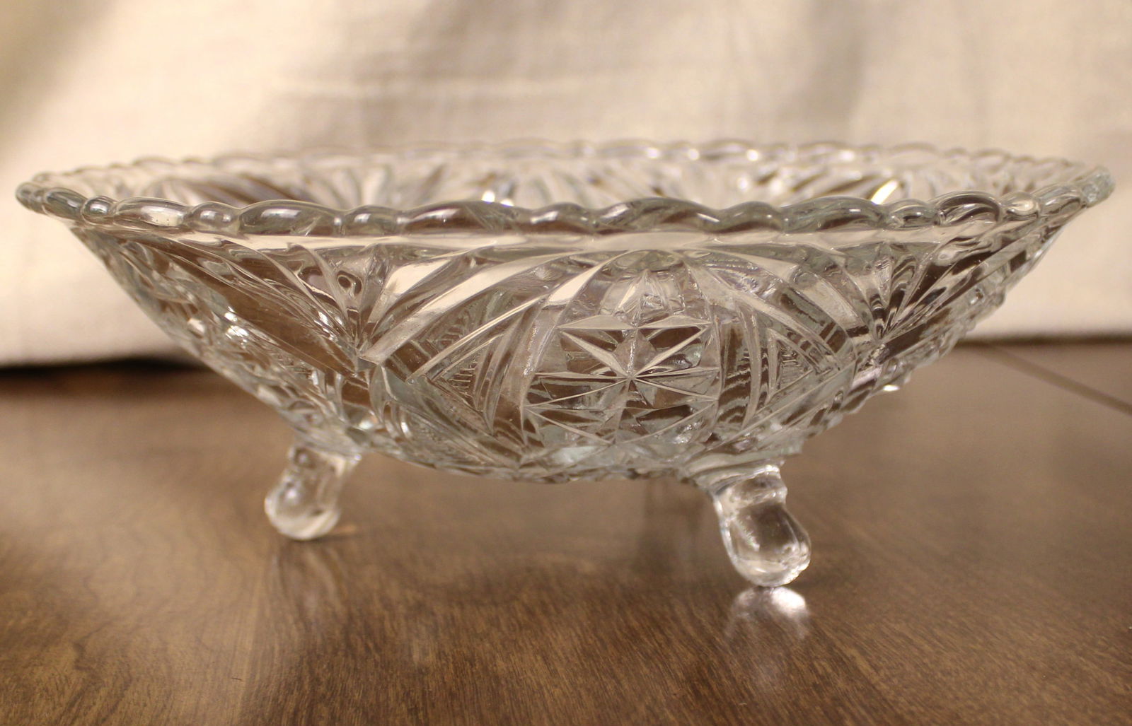 Large Stars and Bars Pedestal Bowl Anchor Hocking (1 of 4)