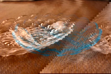 Anchor Hocking Fairfield Laser Blue Glass Relish Dish