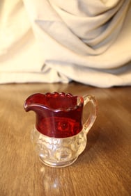 Fall Leaf Trinket and Kings Crown Ruby Flashed Creamer
