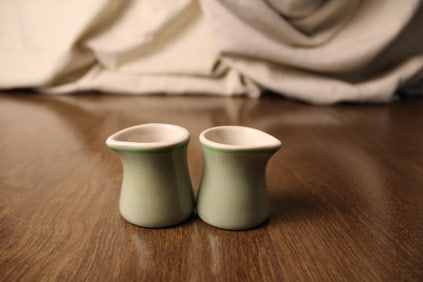 Vintage MCM Pale Green Miniature Creamer Pitchers