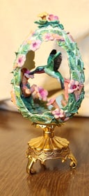 Franklin Mint House of Faberge Hummingbird Egg Splendor in the Garden
