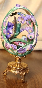 Franklin Mint House of Faberge Hummingbird Egg Jewels in the Garden
