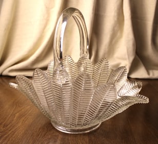 Feather or Fern Basket by LE Smith Glass Co.