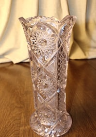 Hobstar Crystal Vase