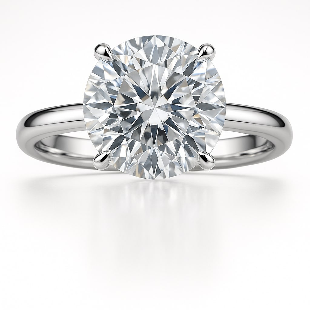 2.2 CT Natural Round-Cut Diamond Solitaire Ring in 14K White Gold, Timeless Elegance, GIA Certified (1 of 3)