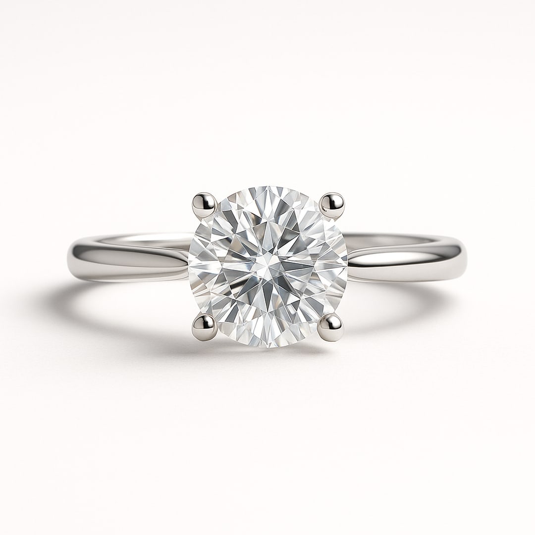 lab-grown diamond 5.50 CT Round Solitaire Diamond Ring (1 of 2)