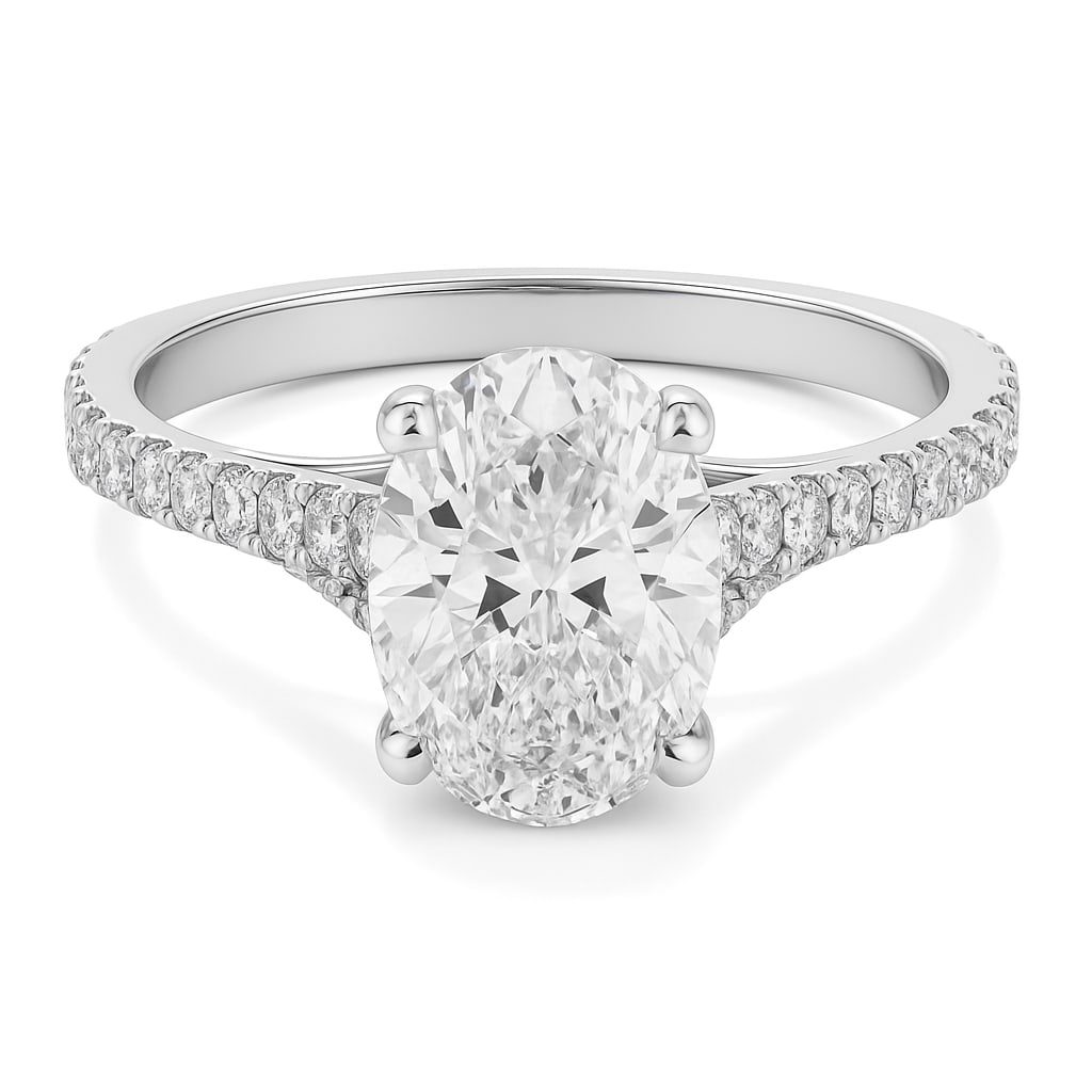 lab-grown diamond 9.00 CT Oval Yellow Gold Solitaire Ring (1 of 2)