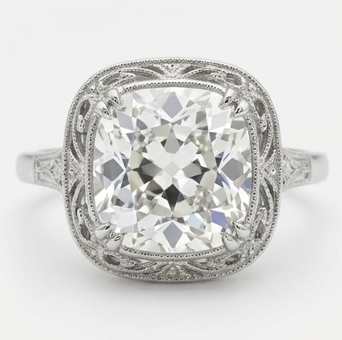 2 CT Natural Cushion-Cut Diamond Single-Stone Ring in 14K Rose Gold, Timeless Elegance, IGI Certifie (1 of 4)