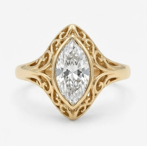 1.9 CT Natural Cushion-Cut Diamond Single-Stone Ring in 14K Yellow Gold, Timeless Elegance, GIA Cert (1 of 4)