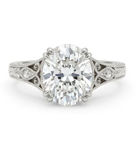 1.7 CT Natural Radiant-Cut Diamond Three-Stone Ring in 14K White Gold, Elegant Diamond Side Stones,  (1 of 3)