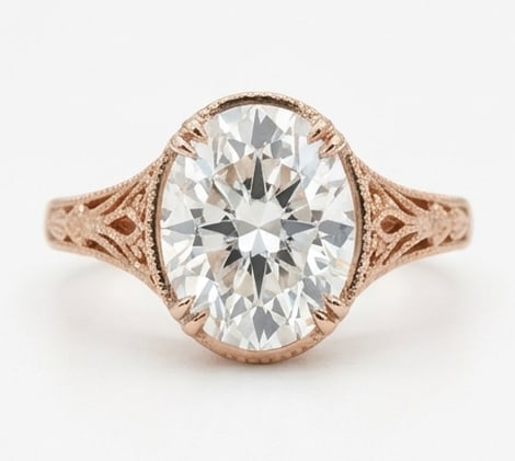 1.8 CT Natural Oval-Cut Diamond Single-Stone Ring in 14K Yellow Gold, Timeless Elegance, IGI Certifi (1 of 4)