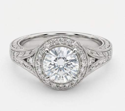 Luxury IGI Certified 2.00 Ct Cushion cut Diamond Ring in 14K White Gold (1 of 4)