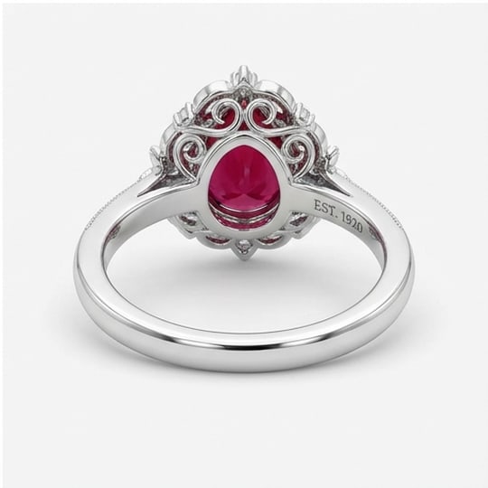 5.00 CT Ruby Lab-Grown Ring in White Gold - 4