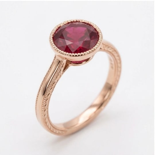 5.00 CT Ruby Lab-Grown Ring in Rose Gold - 3