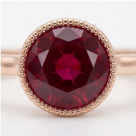 5.00 CT Ruby Lab-Grown Ring in Rose Gold - 4