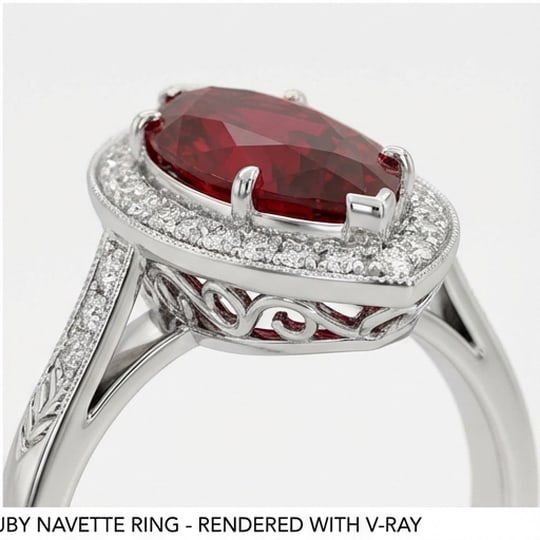 5.00 CT Ruby Lab-Grown Ring in White Gold - 3