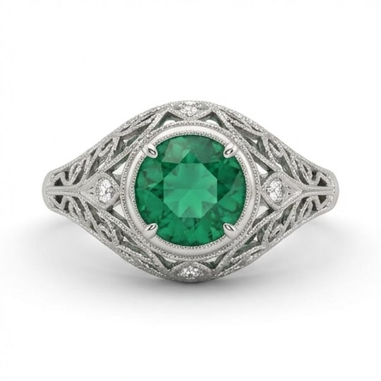 5.00 CT Emerald Lab-Grown Ring in White Gold (1 of 4)