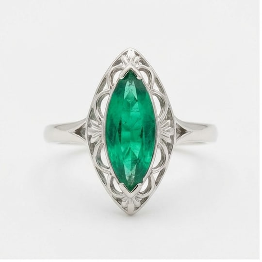 5.00 CT Emerald Lab-Grown Ring in White Gold (1 of 4)