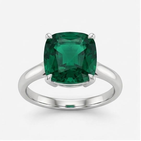 10.00 CT Emerald Lab-Grown Ring in White Gold (1 of 4)
