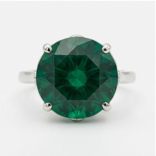 15.00 CT Emerald Lab-Grown Ring in White Gold (1 of 4)