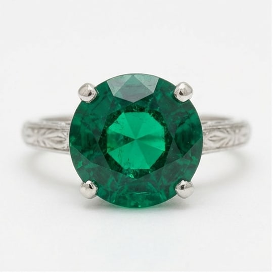 5.00 CT Emerald Lab-Grown Ring in White Gold (1 of 4)
