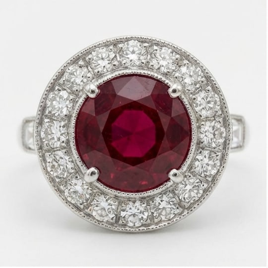5.00 CT Ruby Lab-Grown Ring in White Gold (1 of 4)