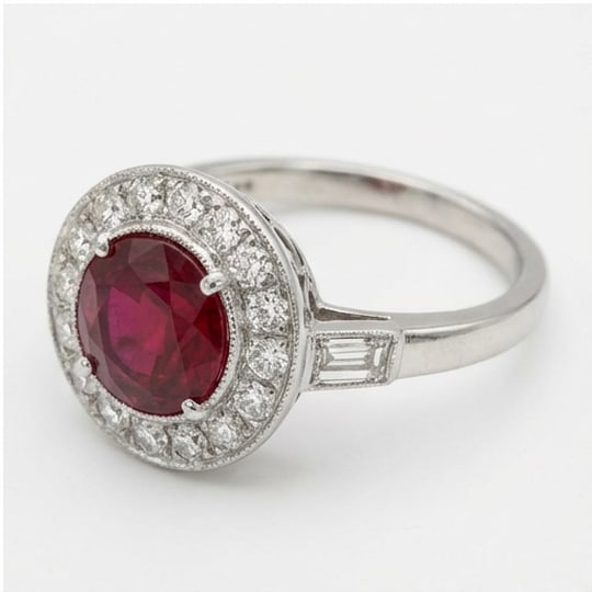 5.00 CT Ruby Lab-Grown Ring in White Gold - 4