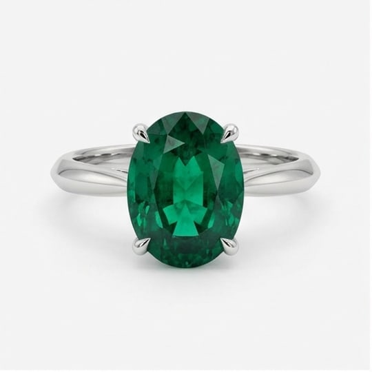 5.00 CT Emerald Lab-Grown Ring in White Gold (1 of 4)