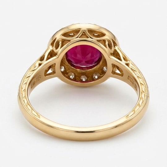 5.00 CT Ruby Lab-Grown Ring in Yellow Gold - 4