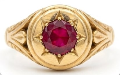 5.00 CT Ruby Lab-Grown Ring in Yellow Gold - 3