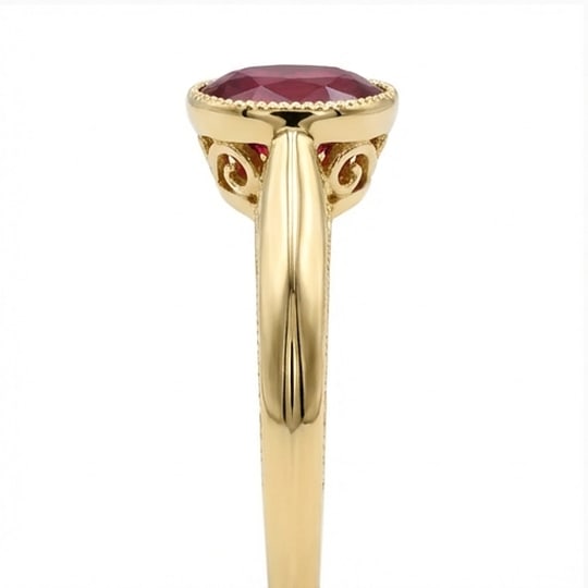 5.00 CT Ruby Lab-Grown Ring in Yellow Gold - 3