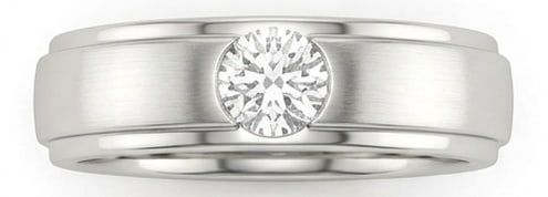 1.00 CT Lab grown diamond Lab-Grown Ring in White Gold: An exceptional 1.00 carat lab-grown lab grown diamond ring, expertly crafted in luxurious White Gold. The round cut flush tension set in wide band design highlights the brilliance of the lab-grown