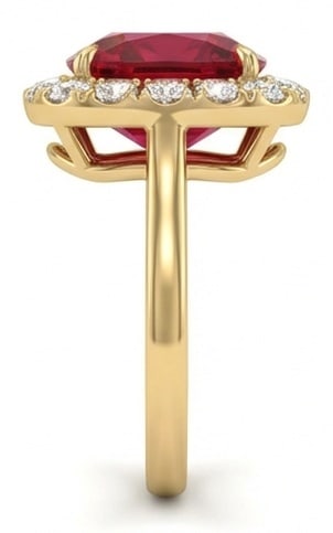 10.00 CT Ruby Lab-Grown Ring in Yellow Gold - 2
