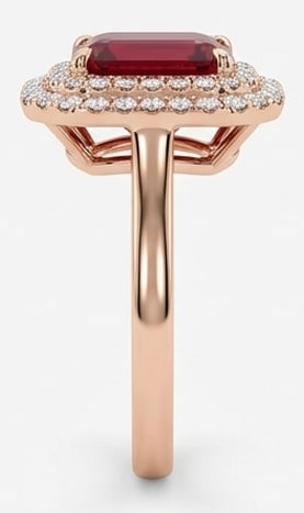 10.00 CT Ruby Lab-Grown Ring in Rose Gold - 2
