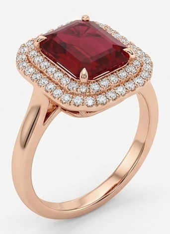 10.00 CT Ruby Lab-Grown Ring in Rose Gold - 3