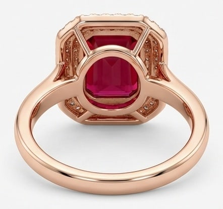 10.00 CT Ruby Lab-Grown Ring in Rose Gold - 4