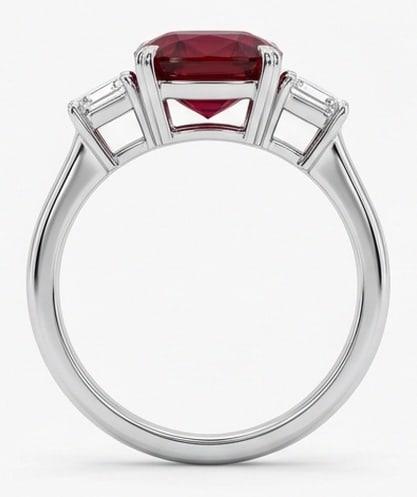 10.00 CT Ruby Lab-Grown Ring in White Gold - 2