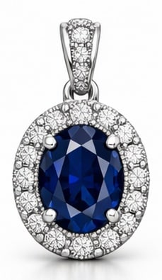 5.00 CT Sapphire Lab-Grown Pendant in White Gold (1 of 2)