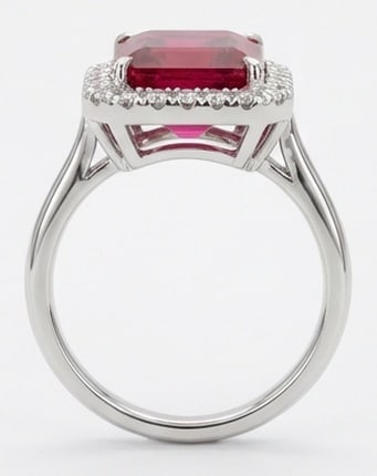 10.00 CT Ruby Lab-Grown Ring in White Gold - 2