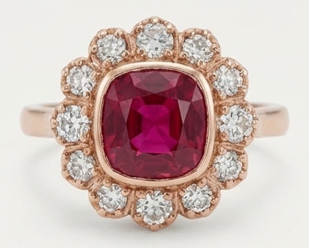 5.00 CT Ruby Lab-Grown Ring in Rose Gold (1 of 3)