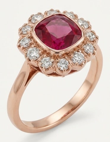 5.00 CT Ruby Lab-Grown Ring in Rose Gold - 3