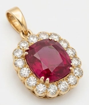 5.00 CT Ruby Lab-Grown Pendant in Yellow Gold (1 of 4)