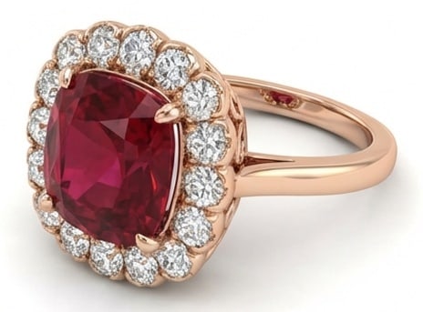 10.00 CT Ruby Lab-Grown Ring in Rose Gold - 4