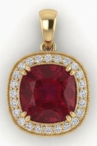 5.00 CT Ruby Lab-Grown Pendant in Yellow Gold (1 of 4)