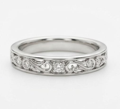 2.00 CT Lab grown diamond Lab-Grown Ring in White Gold: An exceptional 2.00 carat lab-grown lab grown diamond ring, expertly crafted in luxurious White Gold. The filigree band with accents design highlights the brilliance of the lab-grown center stone,