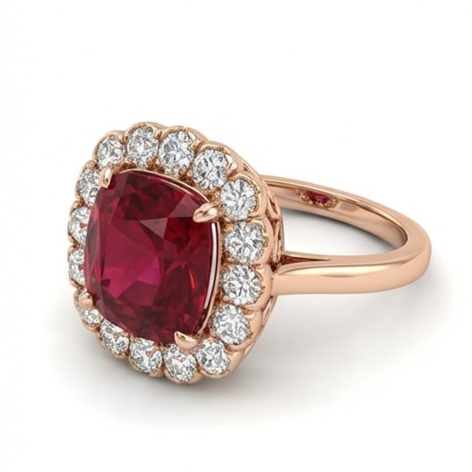 5.00 CT Ruby Lab-Grown Ring in Rose gold - 2