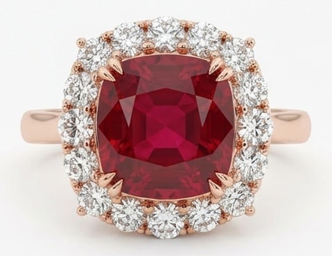 10.00 CT Ruby Lab-Grown Ring in Rose gold (1 of 4)