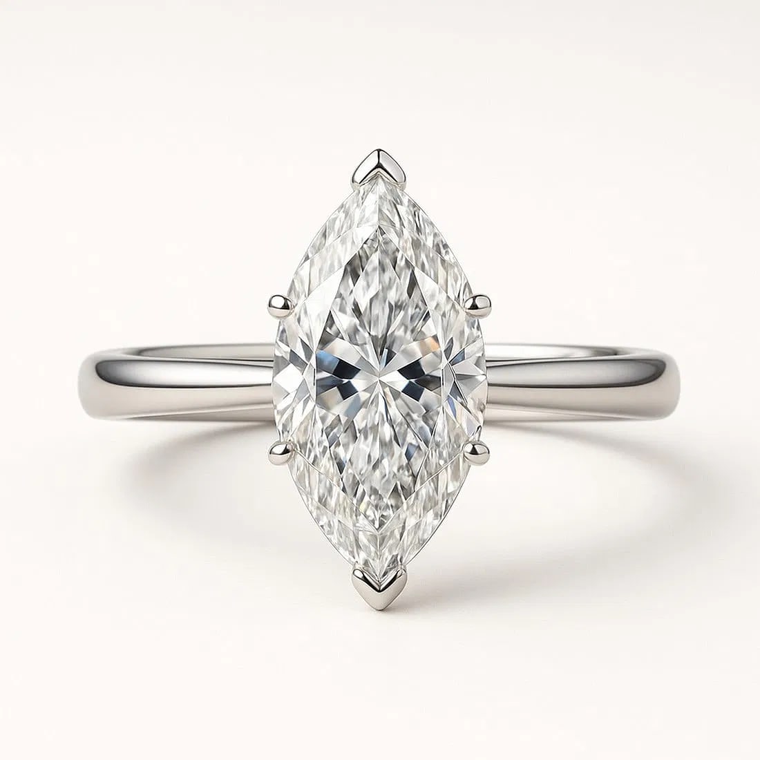 2.00 CT Lab grown diamond Lab-Grown Ring in White Gold: An exceptional 2.00 carat lab-grown lab grown diamond ring, expertly crafted in luxurious White Gold. The marquise cut solitaire (6-prong) design highlights the brilliance of the lab-grown center