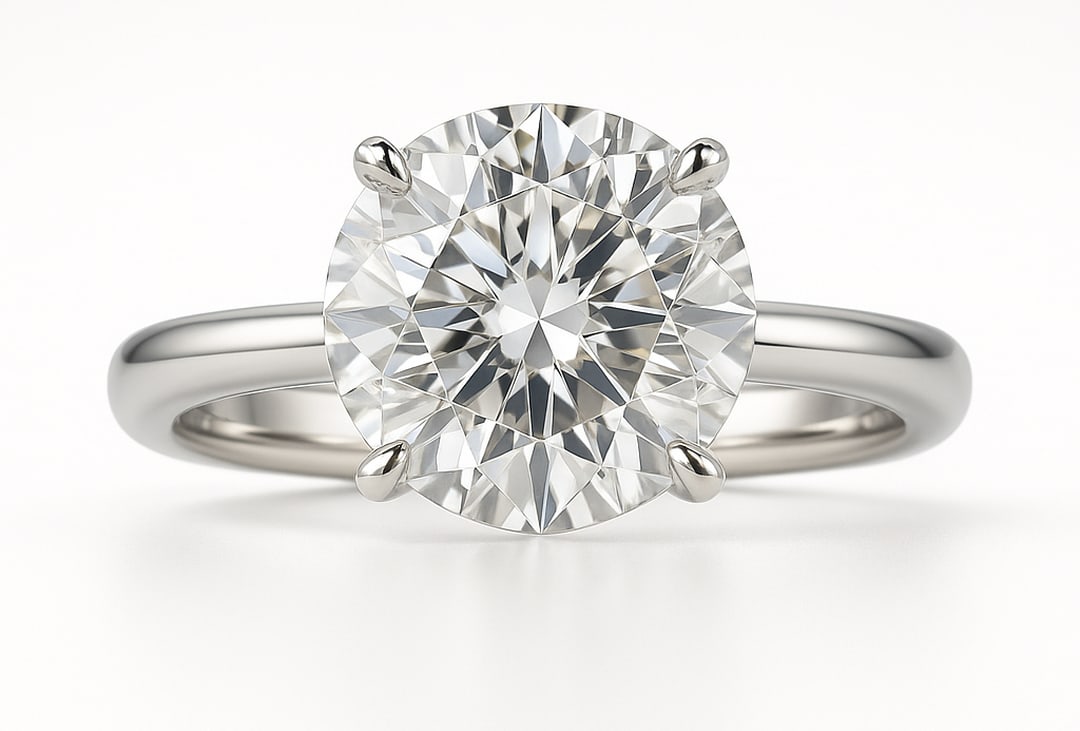2.5 CT Natural Round-Cut Diamond Solitaire Ring in 14K White Gold, Timeless Elegance, GIA Certified: An exceptional 2.5 carat natural round-cut diamond ring, masterfully crafted in luxurious 14K White Gold and designed to embody refined elegance and lasting beauty. This design highlights the beauty o