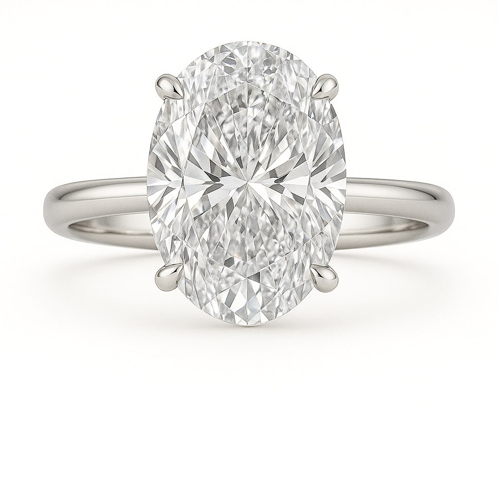 1.7 CT Natural Oval-Cut Diamond Solitaire Ring in 14K White Gold, Timeless Elegance, GIA Certified (1 of 3)